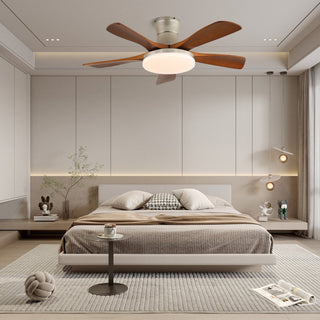 Ventilateur de Plafond Luminaire Brevo Pales en Bois