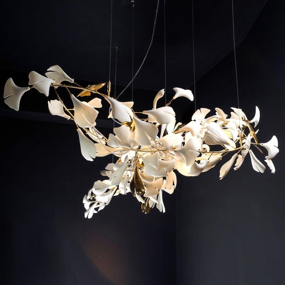 Talona Lustre en Céramique Feuilles de Ginkgo aux Courbes Organiques