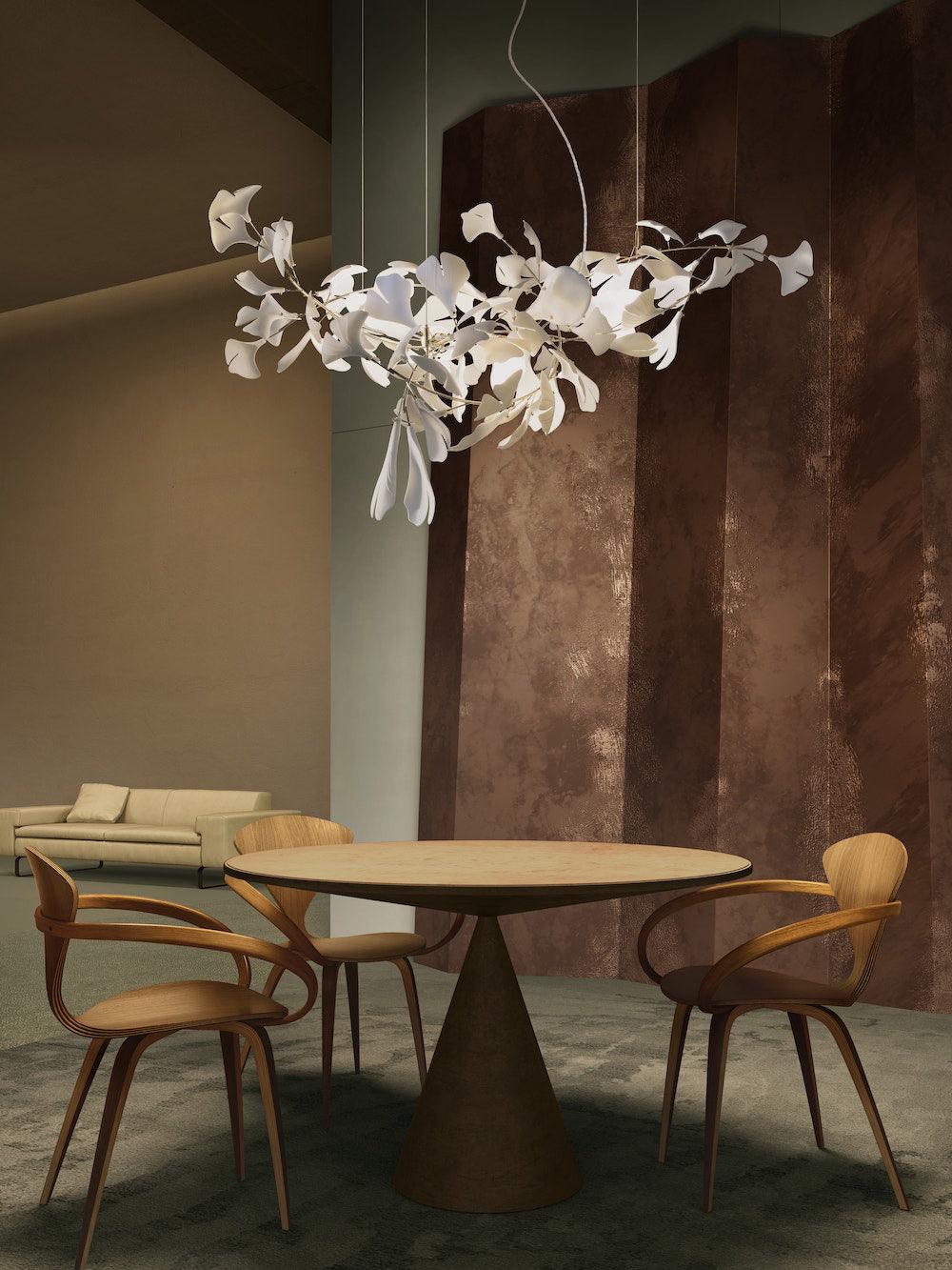 Talona Lustre en Céramique Feuilles de Ginkgo aux Courbes Organiques