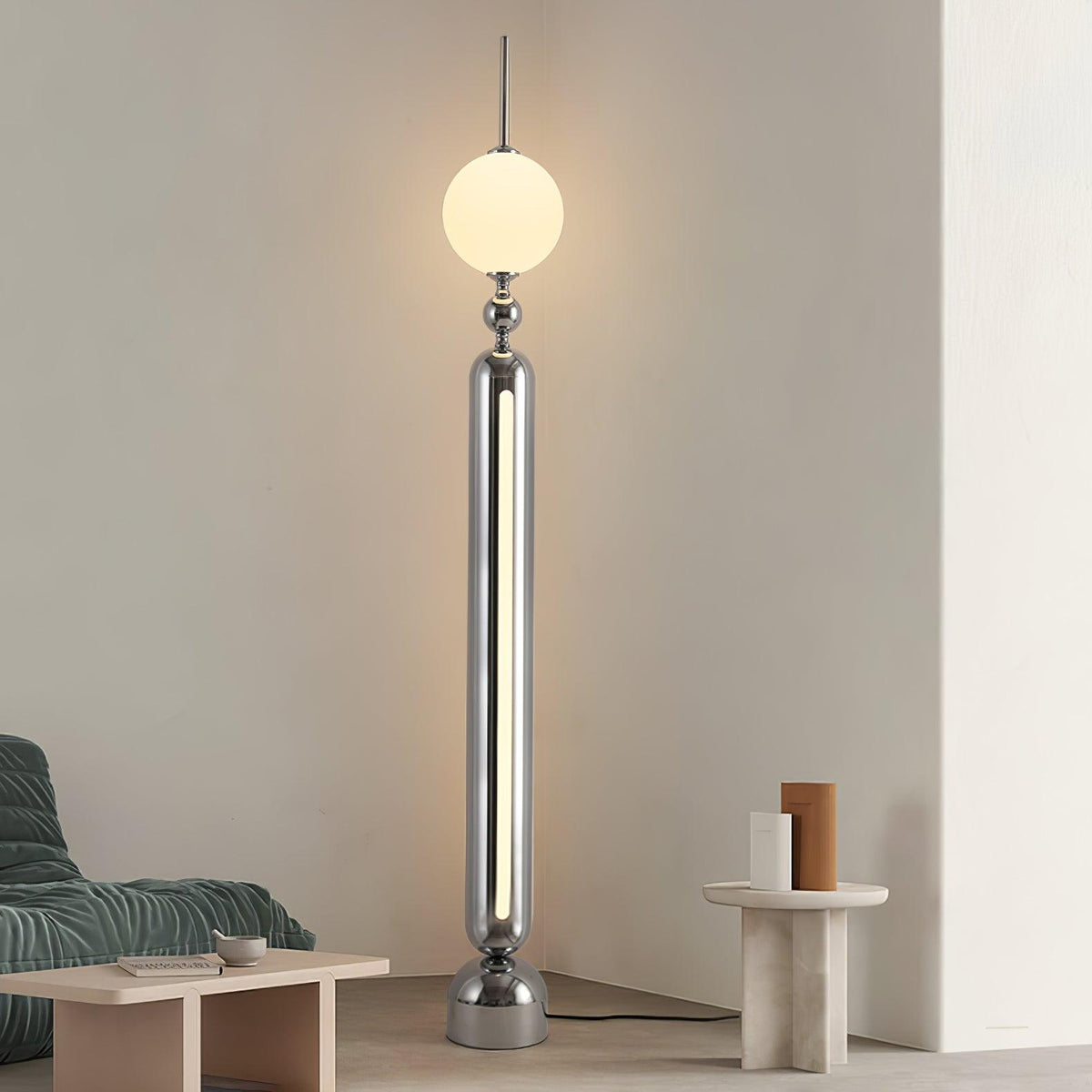 Avynen Futuristic Stainless Steel Floor Lamp-Neutral Decor