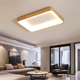 Uphae Plafonnier Minimaliste Carré en Bois
