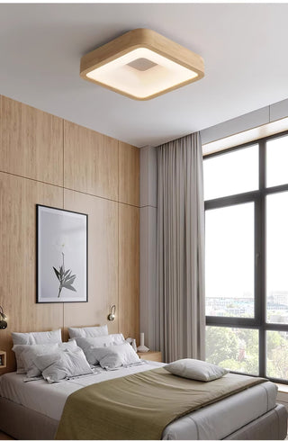 Uphae Plafonnier Minimaliste Carré en Bois