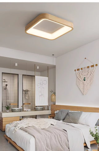 Uphae Plafonnier Minimaliste Carré en Bois