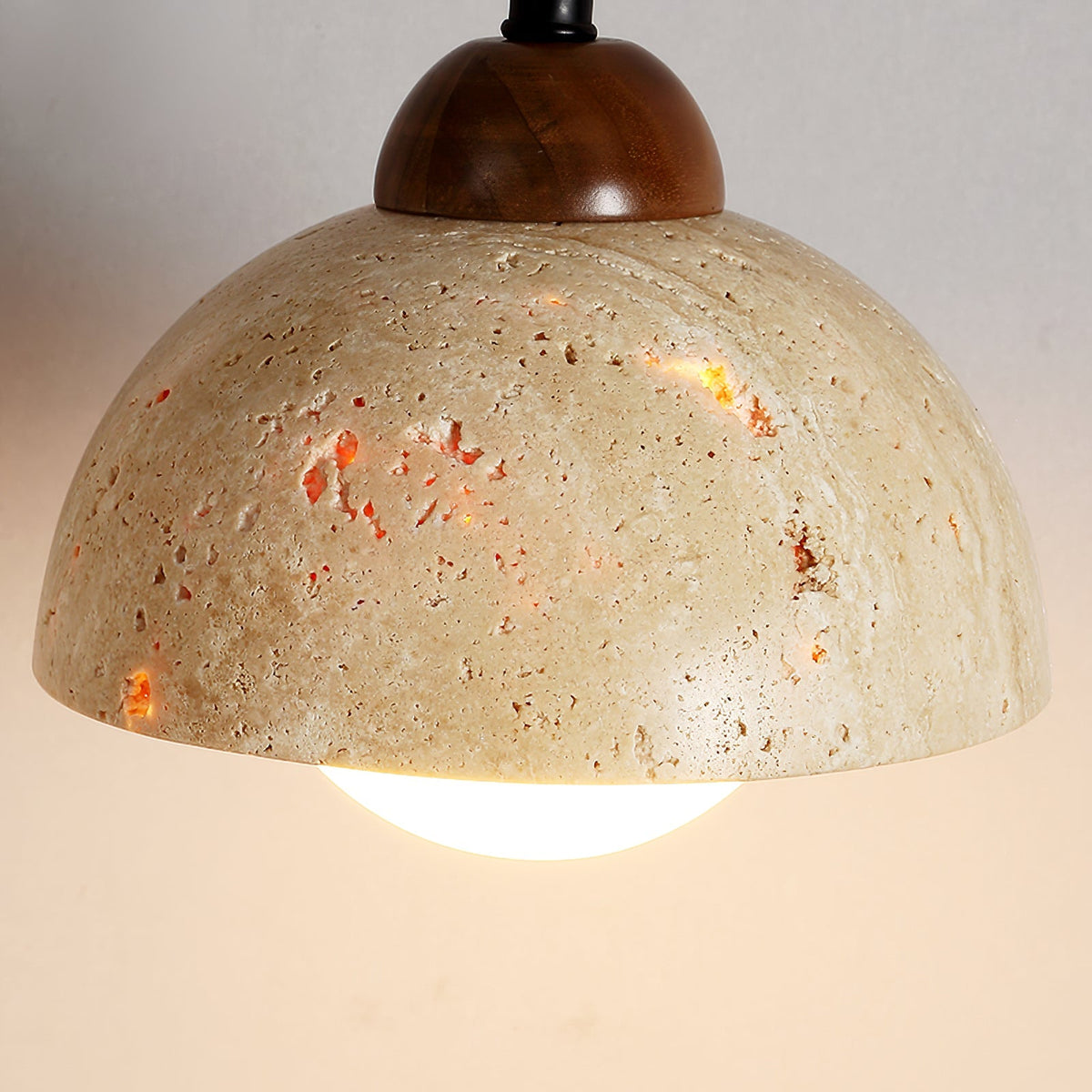 Adjustable Travertine Dome Wall Sconce-Neutral Decor