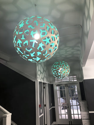 Lustra Suspension Géométrique en Bois Tressé