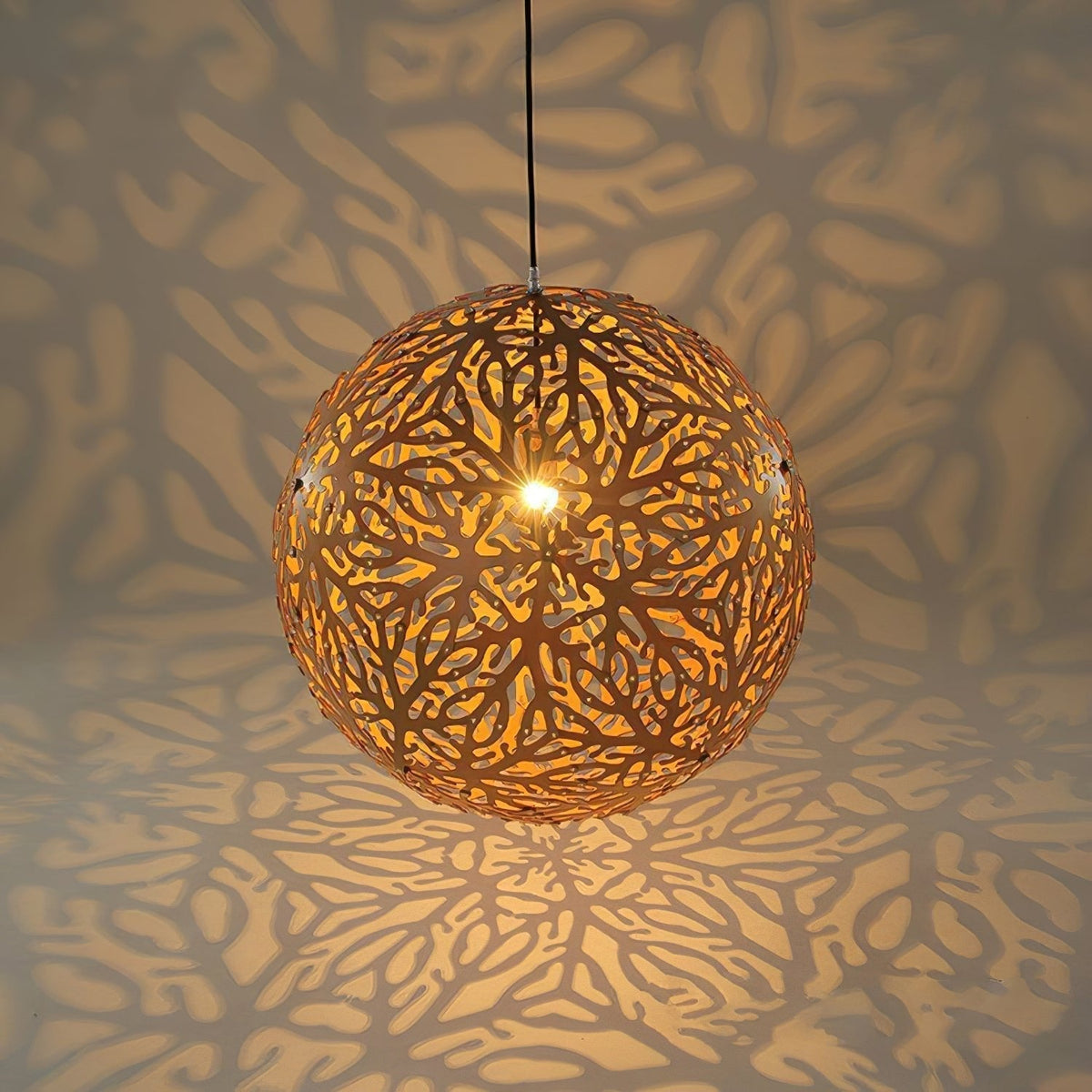 Kirora Suspension Géométrique en Bois Tressé
