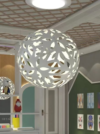Lustra Suspension Géométrique en Bois Tressé
