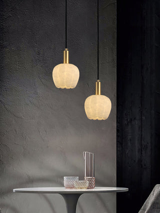 Suspension en Laiton et Albâtre Moderne Minimaliste Olraeos