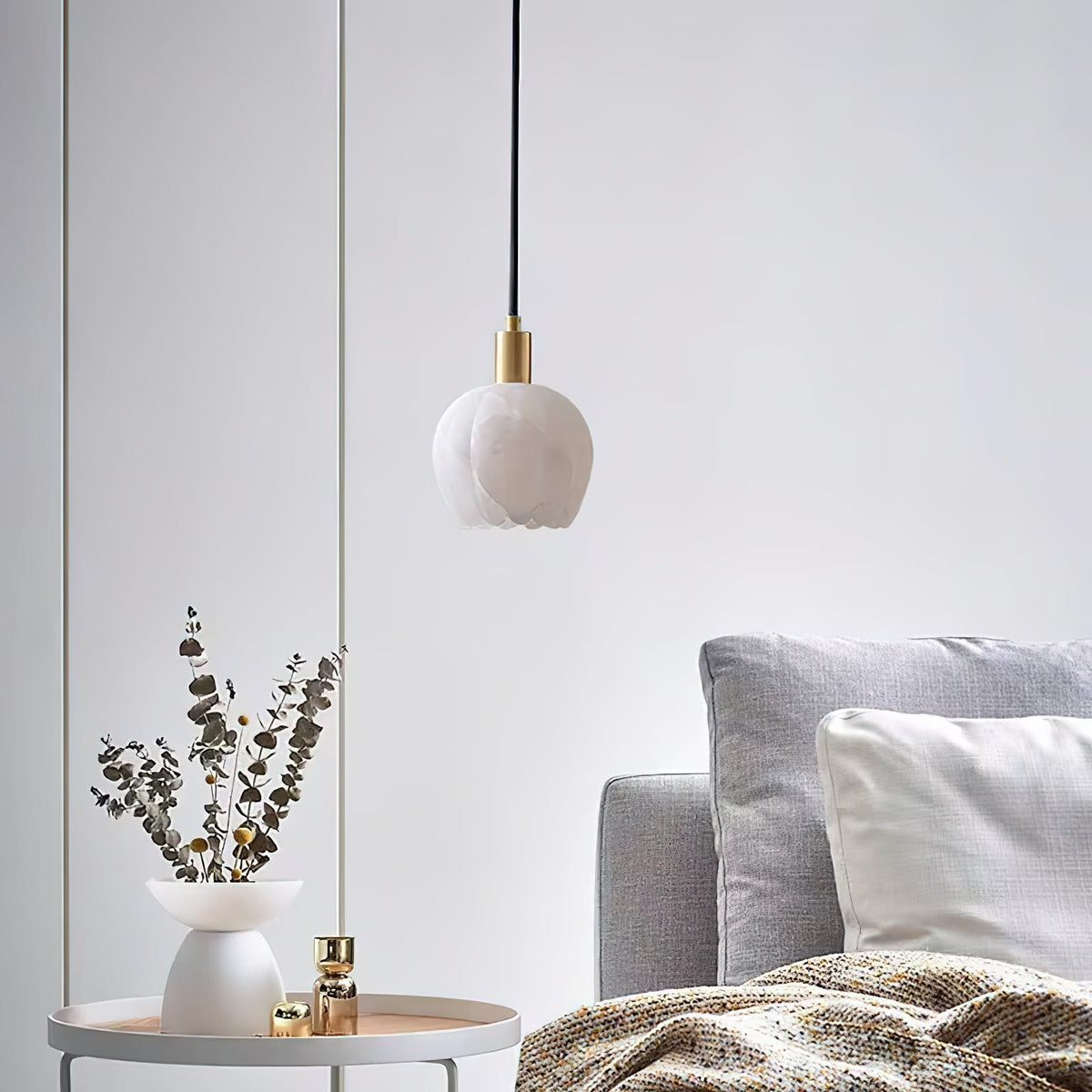 Suspension en Laiton et Albâtre Moderne Minimaliste Olraeos