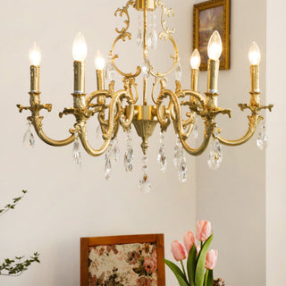 Olrinila Lustre en Cristal de Luxe Postmoderne en Laiton