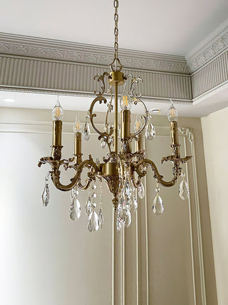 Olrinila Lustre en Cristal de Luxe Postmoderne en Laiton