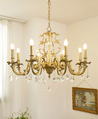 Olrinila Lustre en Cristal de Luxe Postmoderne en Laiton