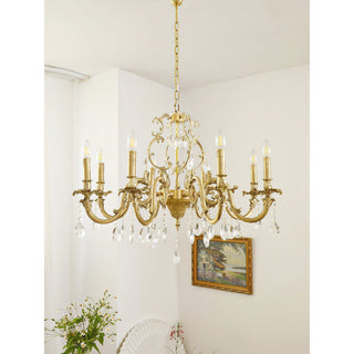 Olrinila Lustre en Cristal de Luxe Postmoderne en Laiton