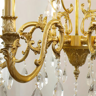 Olrinila Lustre en Cristal de Luxe Postmoderne en Laiton