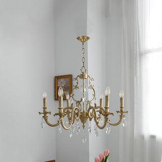 Olrinila Lustre en Cristal de Luxe Postmoderne en Laiton