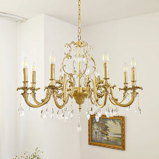 Olrinila Lustre en Cristal de Luxe Postmoderne en Laiton