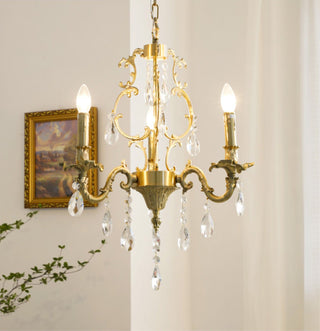Olrinila Lustre en Cristal de Luxe Postmoderne en Laiton