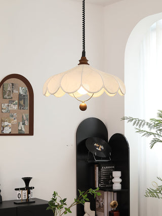 Solarn Suspension Lampe en Tissu et Bois