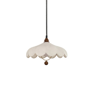 Solarn Suspension Lampe en Tissu et Bois