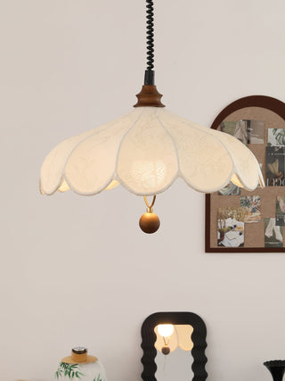 Solarn Suspension Lampe en Tissu et Bois