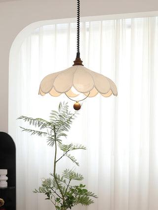 Solarn Suspension Lampe en Tissu et Bois