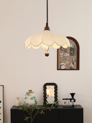 Solarn Suspension Lampe en Tissu et Bois