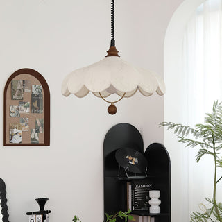 Solarn Suspension Lampe en Tissu et Bois