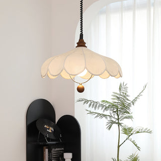 Solarn Suspension Lampe en Tissu et Bois
