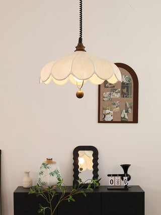 Solarn Suspension Lampe en Tissu et Bois