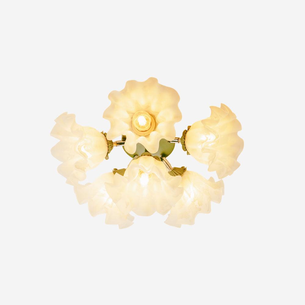 Ceiling Light Petal Shades Wavy Glass Bloom Elegant Floral-Neutral Decor