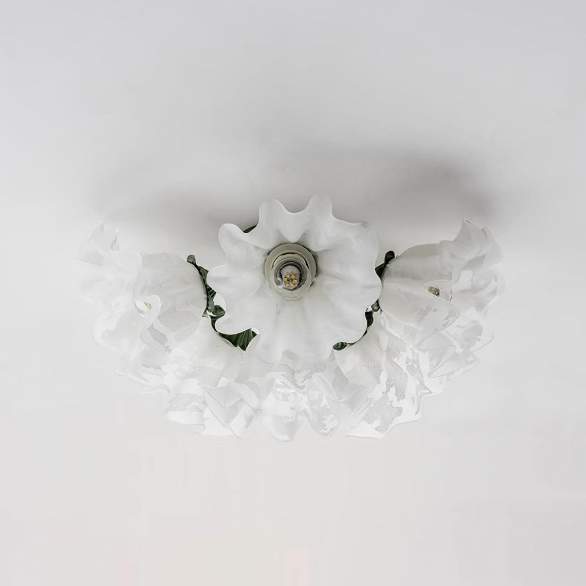 Ceiling Light Petal Shades Wavy Glass Bloom Elegant Floral-Neutral Decor