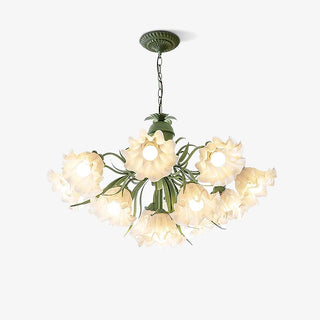 Lustra Lustre Fleur avec Pétales et Feuilles