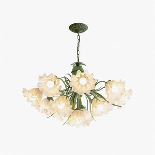 Lustra Lustre Fleur avec Pétales et Feuilles