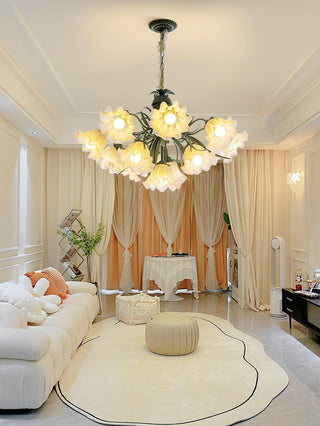 Lustra Lustre Fleur avec Pétales et Feuilles
