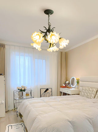Lustra Lustre Fleur avec Pétales et Feuilles