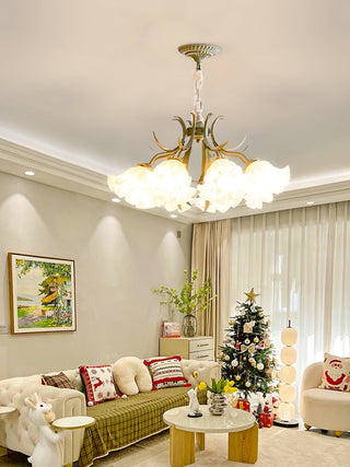 Lustra Lustre Fleur avec Pétales et Feuilles