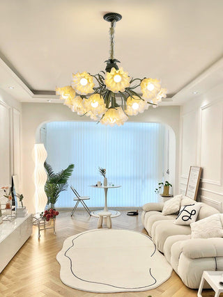 Lustra Lustre Fleur avec Pétales et Feuilles