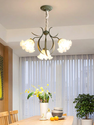 Lustra Lustre Fleur avec Pétales et Feuilles