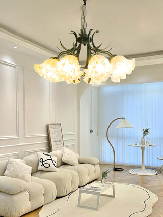 Lustra Lustre Fleur avec Pétales et Feuilles