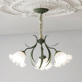 Lustra Lustre Fleur avec Pétales et Feuilles