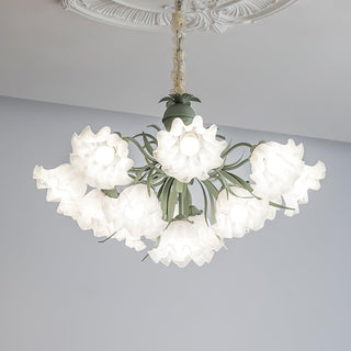Lustra Lustre Fleur avec Pétales et Feuilles