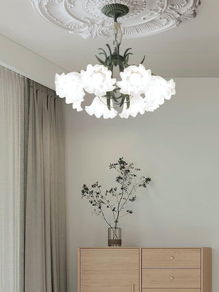 Lustra Lustre Fleur avec Pétales et Feuilles