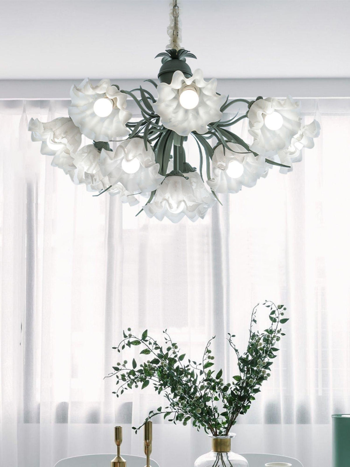 Galona Lustre Fleur avec Pétales et Feuilles