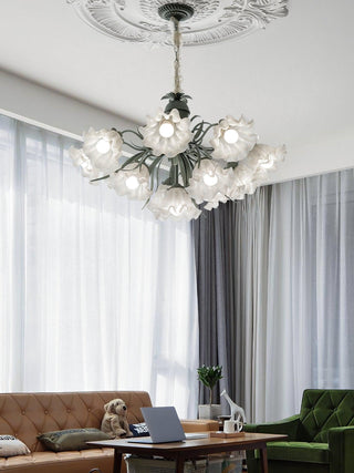 Lustra Lustre Fleur avec Pétales et Feuilles