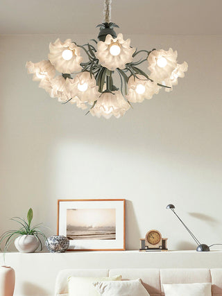 Lustra Lustre Fleur avec Pétales et Feuilles