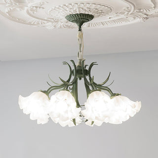 Lustra Lustre Fleur avec Pétales et Feuilles