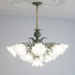 Lustra Lustre Fleur avec Pétales et Feuilles