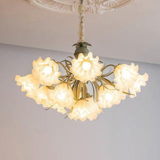 Lustra Lustre Fleur avec Pétales et Feuilles