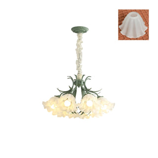 Lustra Lustre Fleur avec Pétales et Feuilles