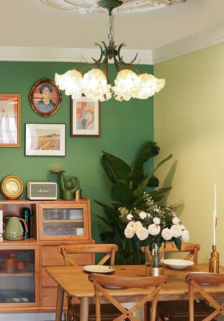 Lustra Lustre Fleur avec Pétales et Feuilles